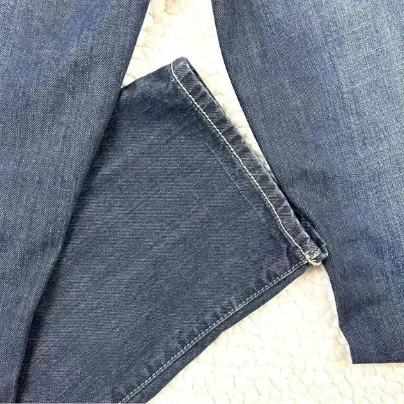 American Eagle Straight 77 Med Wash Lowrise Faded Whiskered 100% Cotton Size 6 - Picture 13 of 16